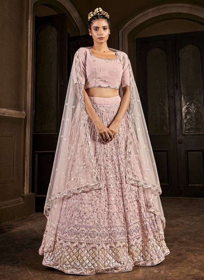 Kf Brides 2 Wedding Wear Sequence Embroidery Work Georgette Lehenga Choli With Dupatta Collection